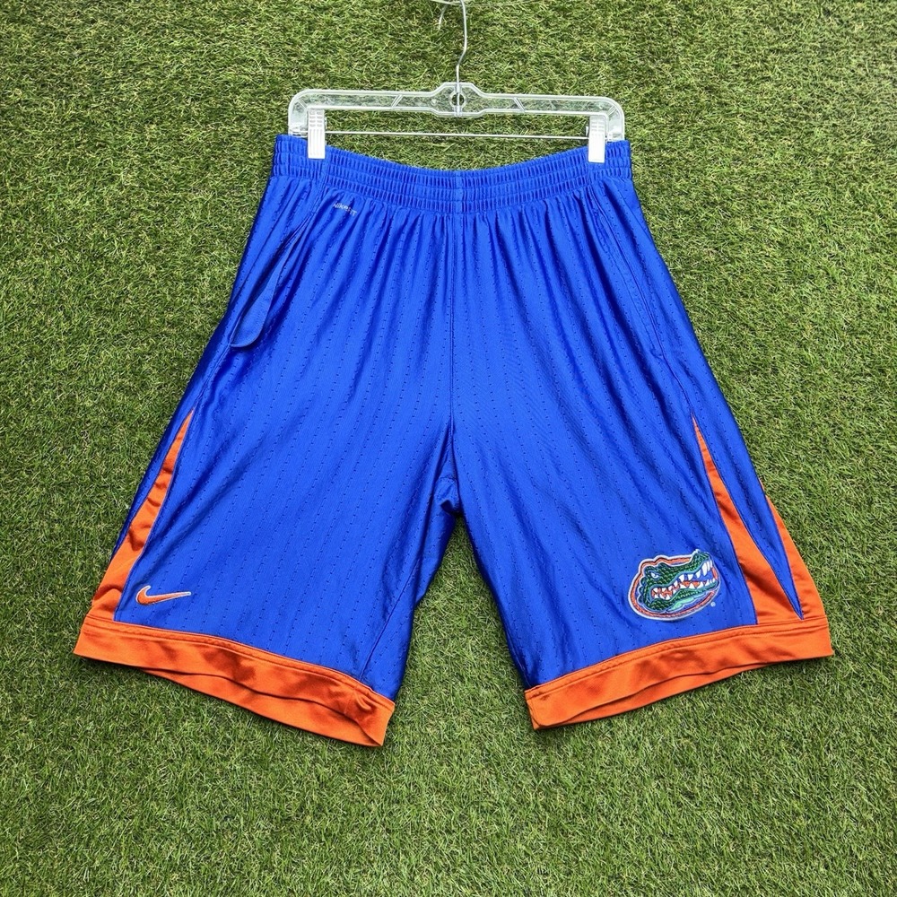 Florida Gators Nike Basketball Shorts Mens Medium Blue Stretch Vintage Sports